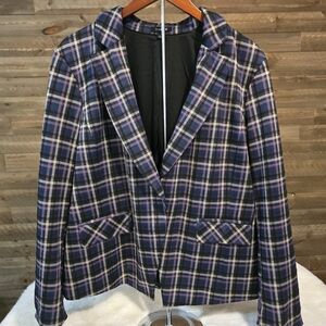 Torrid Blue and Purple Plaid Blazer